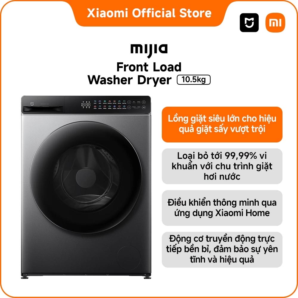 Máy giặt sấy Xiaomi Mijia AI Giặt 10.5kg, sấy 7kg WD105MJA10VN  – Bản Quốc tế
